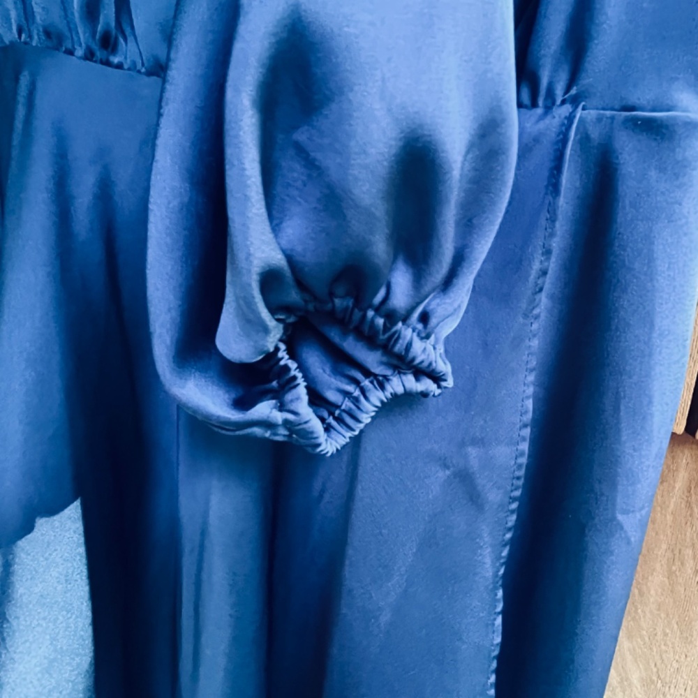 Ever New  🇦🇺 Blue Satin Wrap Dress - Picture 8 of 15